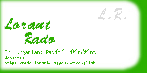 lorant rado business card