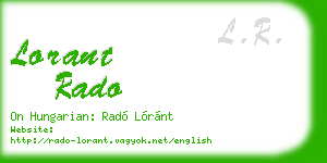 lorant rado business card